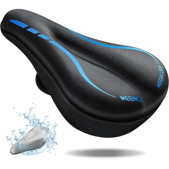 Meencool Gel Bike Seat Cover (Black/Blue) D-15 NWOT - Picture 1 of 14